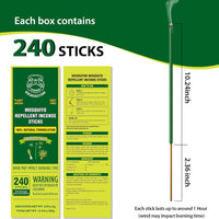 Mosquito Repellent Outdoor Patio 120 PCS Citronella Oil Mosquito Incense Sticks Natural Organic Mosquito Barrier Mosquito Repeller for Backyard Travel Camping Indoors Gnat Mosquito Control