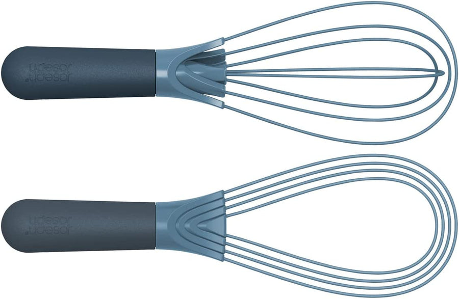 981000 Twist Whisk 2-In-1 Collapsible Balloon and Flat Whisk Silicone Coated Steel Wire, Sky