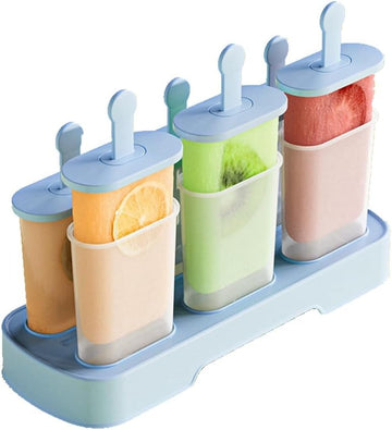 Popsicle Molds Set 6 Pieces Ice Popsicle Maker-Bpa Free,Easy-Release Ice Pop Molds,Homemade Ice Cream Molds (Blue)