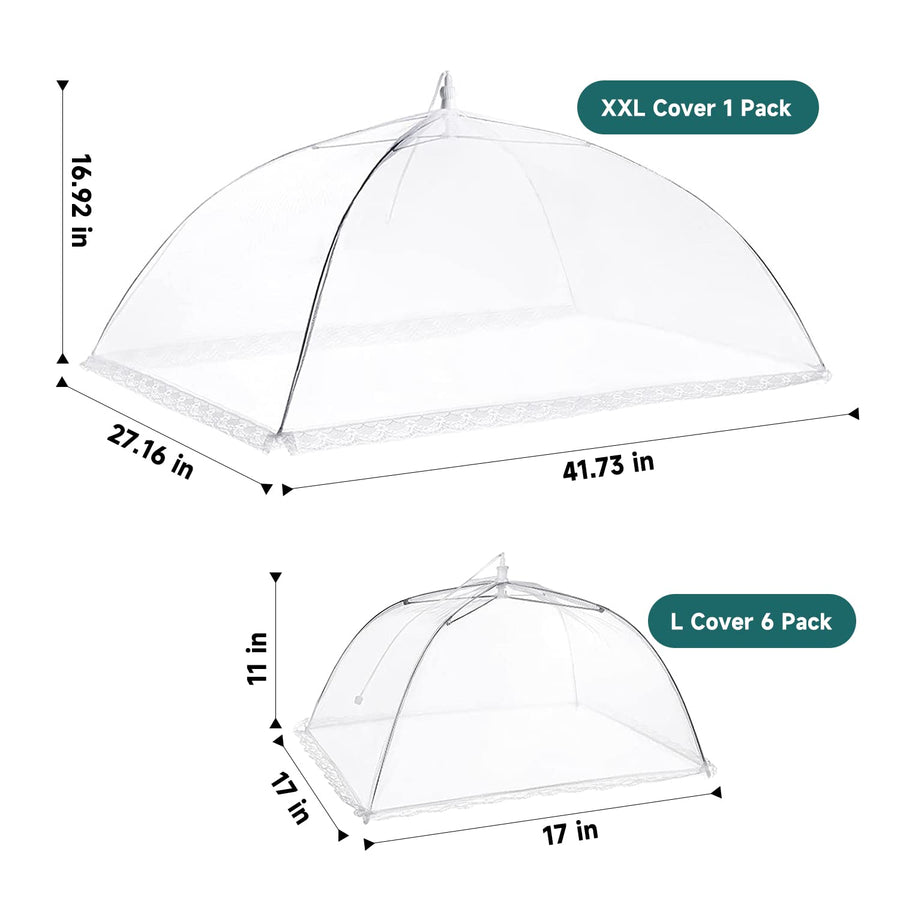 4 Pack Mesh Food Covers 17 inch, Large and Tall Food Covers, Pop-Up Mesh Food Covers Tent Umbrella for BBQs, Outdoors, Screen Tents, Parties Picnics, Fruit Cover