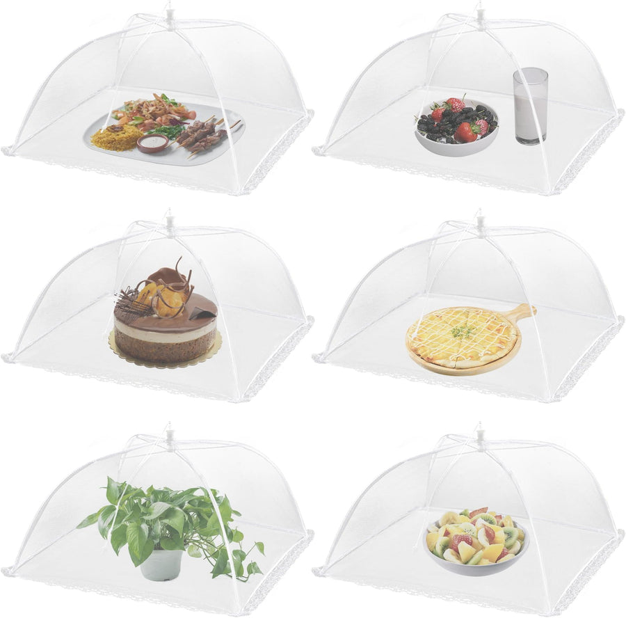 4 Pack Mesh Food Covers 17 inch, Large and Tall Food Covers, Pop-Up Mesh Food Covers Tent Umbrella for BBQs, Outdoors, Screen Tents, Parties Picnics, Fruit Cover