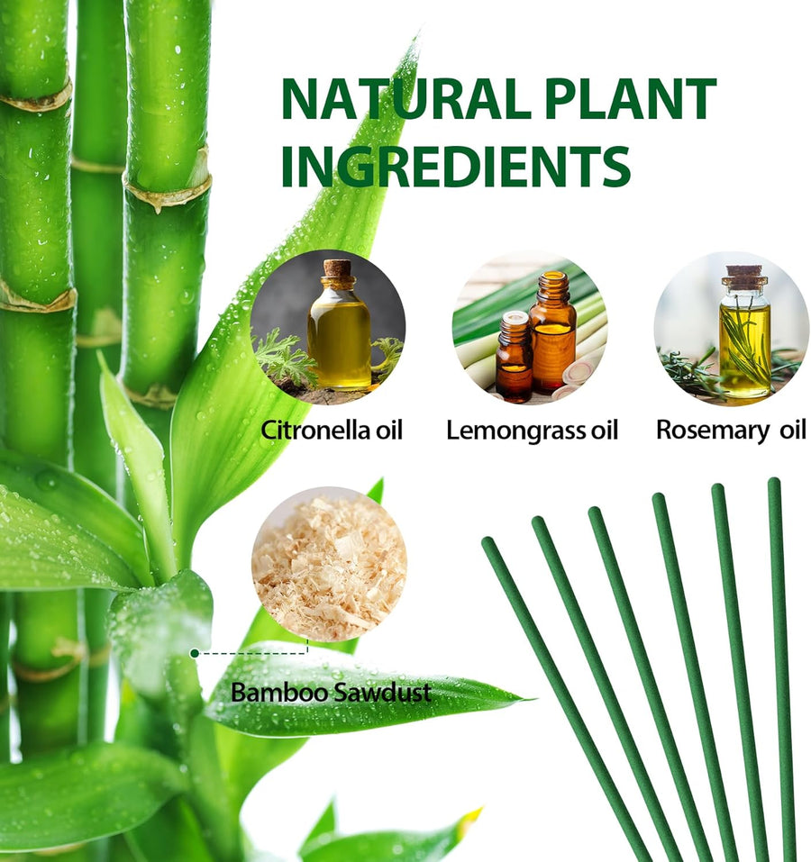 Mosquito Repellent Outdoor Patio 120 PCS Citronella Oil Mosquito Incense Sticks Natural Organic Mosquito Barrier Mosquito Repeller for Backyard Travel Camping Indoors Gnat Mosquito Control